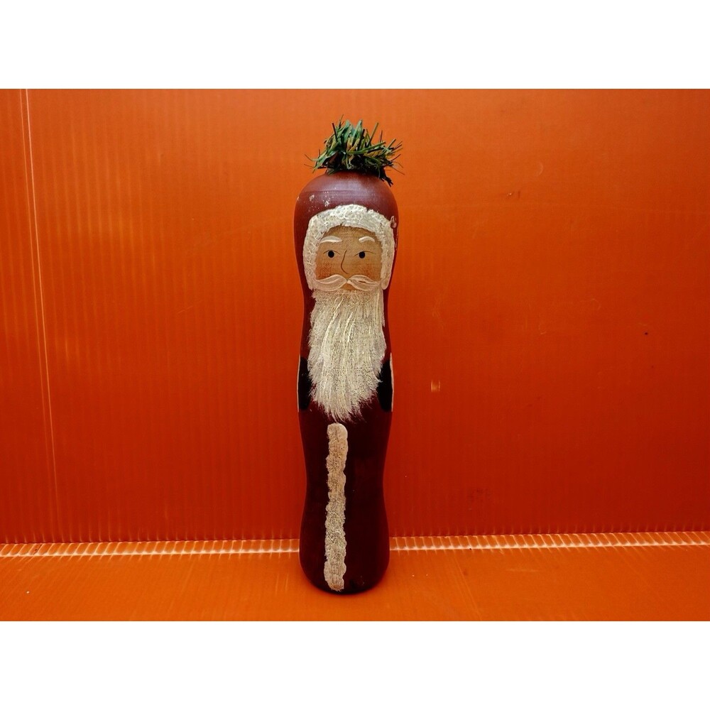 Vintage hand painted red santa swedish candle stick holder wreath on head
